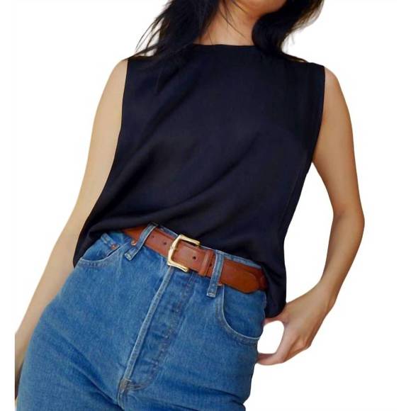NEW NATION LTD natalia oversized muscle tank top in black - Picture 1 of 2